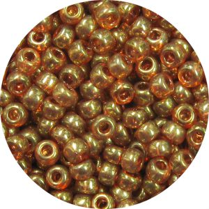 6/0 Japanese Seed Bead, Transparent Crystal Gold Luster