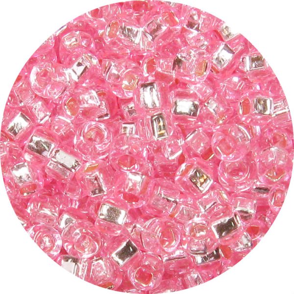 6/0 Japanese Seed Bead, Silver Lined Light Hot Pink