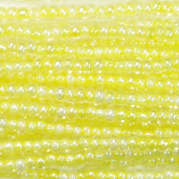 6/0 Czech Seed Bead, Yellow Lined Crystal AB