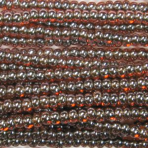 6/0 Czech Seed Bead, Brown Lined Hyacinth Luster