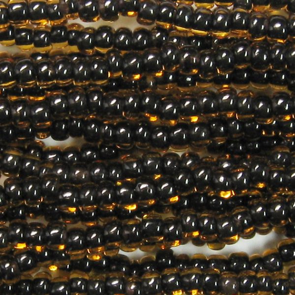 6/0 Czech Seed Bead, Black Lined Topaz