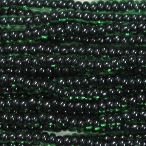 6/0 Czech Seed Bead, Black Lined Kelly Green