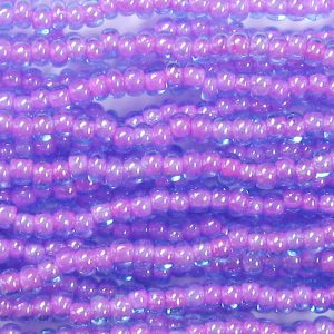 6/0 Czech Seed Bead, Purple Lined Aqua Blue AB