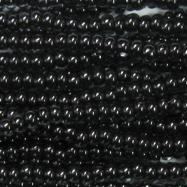 6/0 Czech Seed Bead, Black Lined Black Diamond