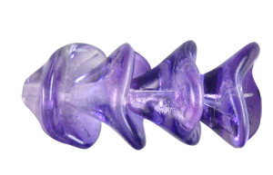 10X12mm Czech Glass 3-Petal Bell Flower, Transparent Ultraviolet Coat