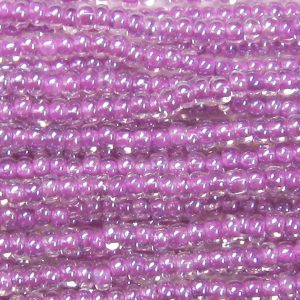 6/0 Czech Seed Bead, Fichsia Lined Crystal Luster