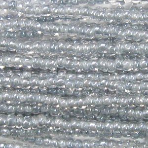 6/0 Czech Seed Bead, Grey Lined Crystal Luster