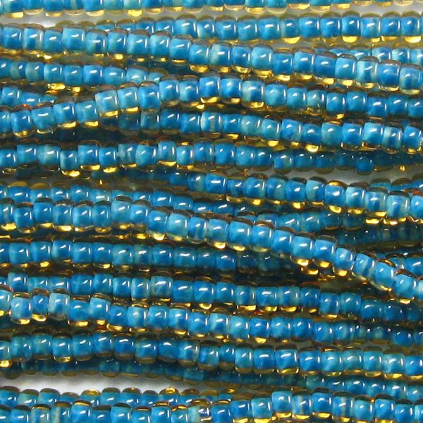 6/0 Czech Seed Bead, Denim Lined Topaz