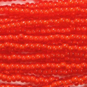 6/0 Czech Seed Bead, White Lined Light Ruby