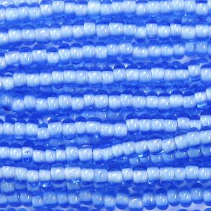 6/0 Czech Seed Bead, White Lined Sapphire Blue