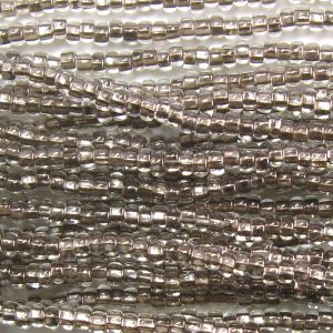 6/0 Czech Seed Bead, Metallic Steel Tint Lined Crystal