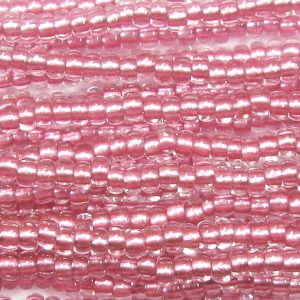 6/0 Czech Seed Bead, Metallic Rose Tint Lined Crystal