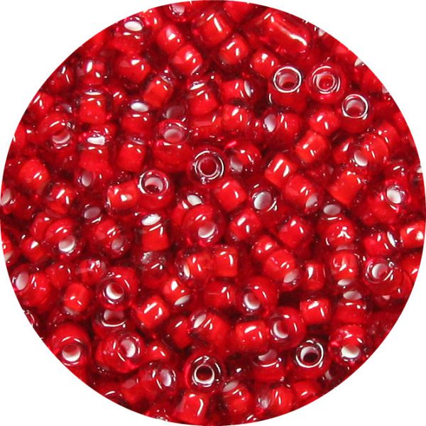6/0 Japanese Seed Bead, White Lined Ruby