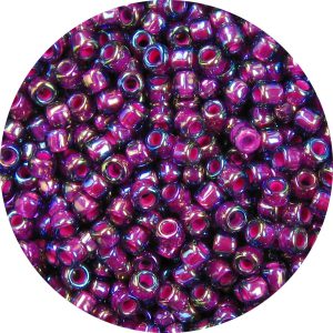 6/0 Japanese Seed Bead, Dark Rose Lined Amethyst AB