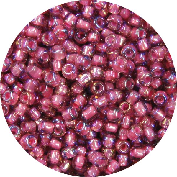 6/0 Japanese Seed Bead, Pink Lined Light Amethyst AB