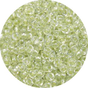 6/0 Japanese Seed Bead, Shimmer Sage Green Lined Crystal