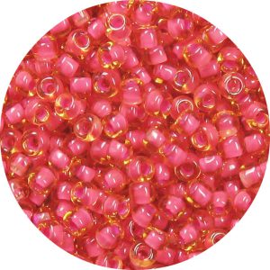 6/0 Japanese Seed Bead, Pink Lined Topaz