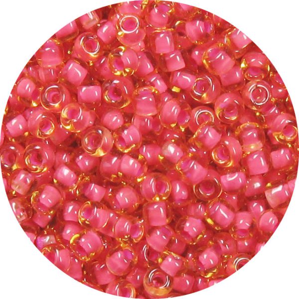 6/0 Japanese Seed Bead, Pink Lined Topaz