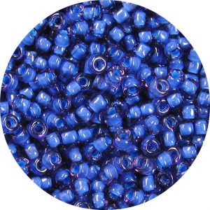6/0 Japanese Seed Bead, Delft Blue Lined Amethyst