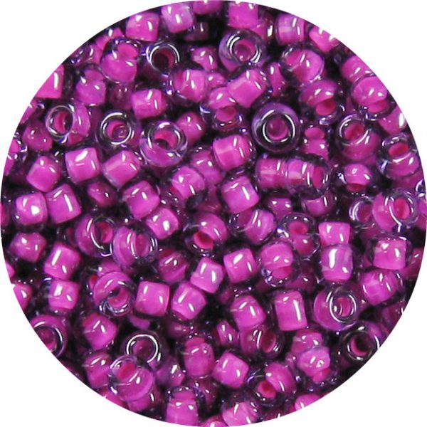 6/0 Japanese Seed Bead, Fuchsia Lined Amethyst