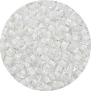 6/0 Japanese Seed Bead, White Lined Crystal