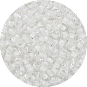 6/0 Japanese Seed Bead, White Lined Crystal