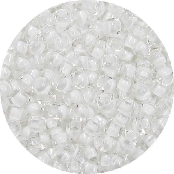 6/0 Japanese Seed Bead, White Lined Crystal