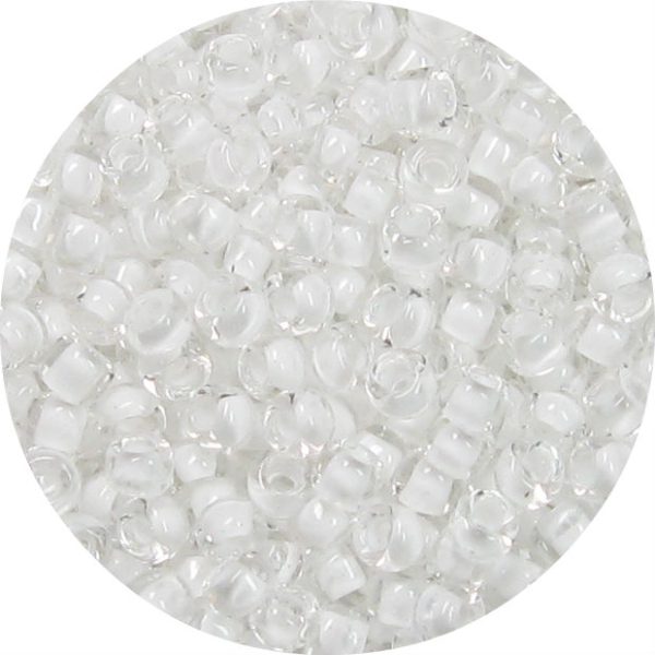 6/0 Japanese Seed Bead, White Lined Crystal