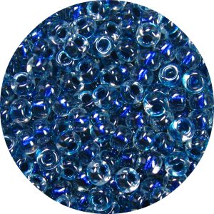 6/0 Japanese Seed Bead, Dichroic Montana/Aqua Blue Lined Crystal