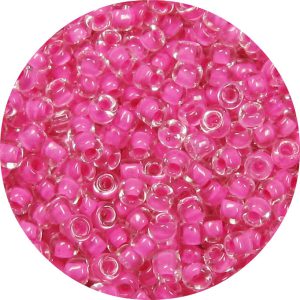 6/0 Japanese Seed Bead, Dark Rose Lined Crystal