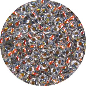 6/0 Japanese Seed Bead, Dichroic Orange/Gold Lined Crystal