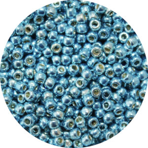Japanese Seed Bead, PermaFinish Metallic Aqua Blue