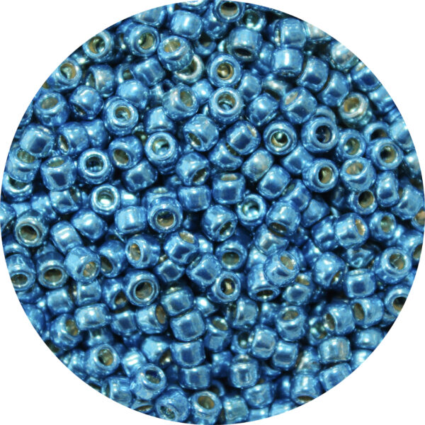 Japanese Seed Bead, PermaFinish Metallic Dark Aqua Blue