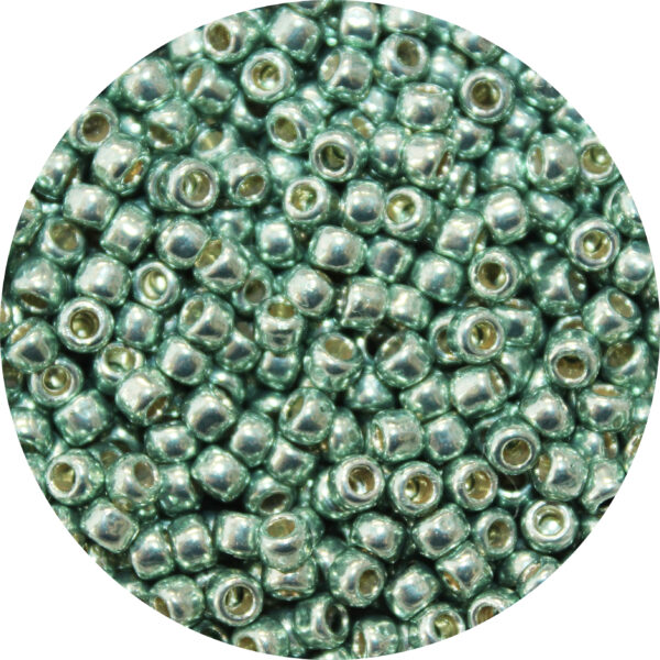 Japanese Seed Bead, PermaFinish Metallic Celadon