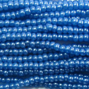 6/0 Czech Seed Bead, Frosted Royal Blue Supra**