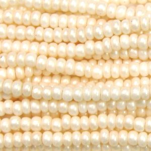 6/0 Czech Seed Bead, Frosted Cream Supra**