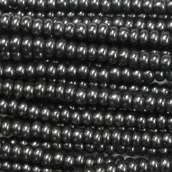 6/0 Czech Seed Bead, Frosted Ebony Supra**