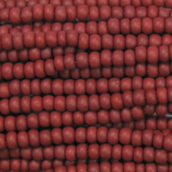 6/0 Czech Seed Bead, Frosted Opaque Brick Brown