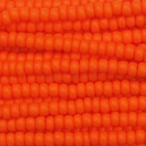 6/0 Czech Seed Bead, Frosted Opaque Dark Orange