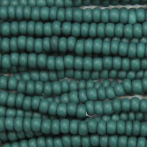 6/0 Czech Seed Bead, Frosted Opaque Hunter Green