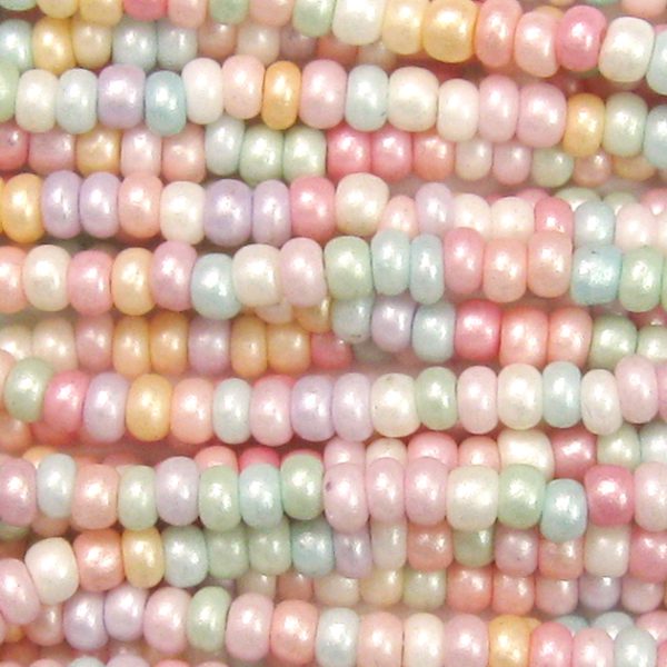 6/0 Czech Seed Bead, Frosted Supra Tutti-Fruity Mix**