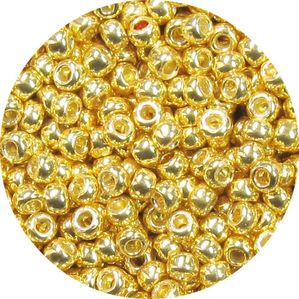 6/0 Japanese Seed Bead, PermaFinish Metallic Gold