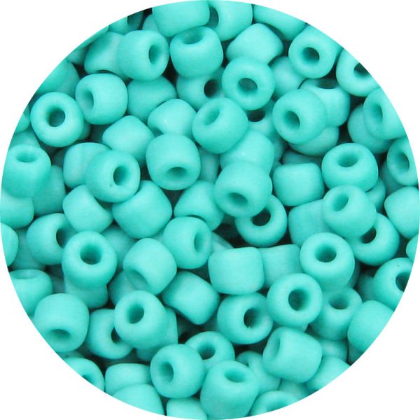 6/0 Japanese Seed Bead, Frosted Opaque Green Turquoise AB