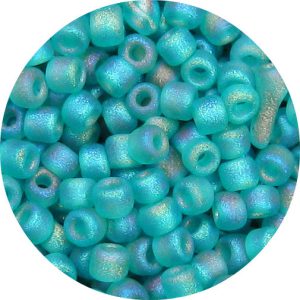 6/0 Japanese Seed Bead, Frosted Transparent Aqua Green AB