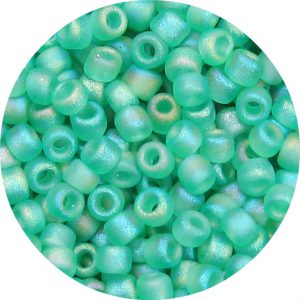 6/0 Japanese Seed Bead, Frosted Transparent Light Teal AB
