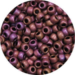 6/0 Japanese Seed Bead, Frosted Metallic Cabernet AB