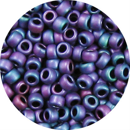 6/0 Japanese Seed Bead, Frosted Metallic Plum AB