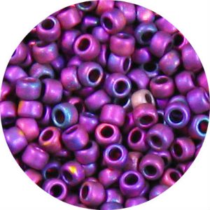 6/0 Japanese Seed Bead, Frosted Metallic Fuchsia AB