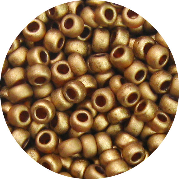 6/0 Japanese Seed Bead, Frosted Metallic Light Bronze