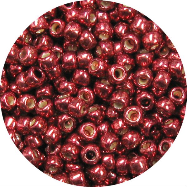 6/0 Japanese Seed Bead, PermaFinish Metallic Rusty Red